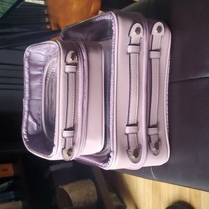 CALPAK mini and regular clear cosmetics case in mauve